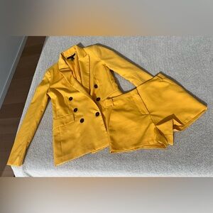Forever 21 Yellow Two-Piece Short Set